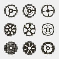 Set of gears on   white background vector