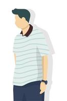 Man in modern style vector illustration, simple flat shadow isolated on white background.