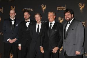 los angeles, 9 de septiembre - dan murrell, joe starr, spencer gilbert, michael bolton, andy signore en los premios emmy creativos 2017 en el microsoft theater el 9 de septiembre de 2017 en los angeles, ca foto