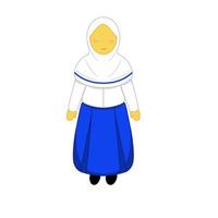 vector para el personaje de estudiante de secundaria de muslimah