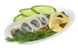 Herring with dill and onion photo