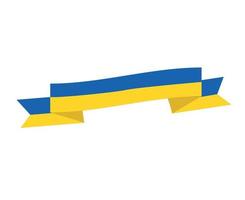 Ukraine Ribbon Flag Emblem Icon Design National Europe Symbol Vector Abstract illustration