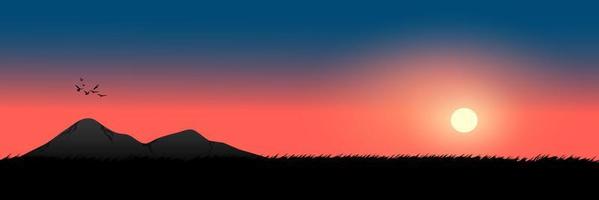 4K Sunset Illustration Landscape Nature Background Wallpaper for PC