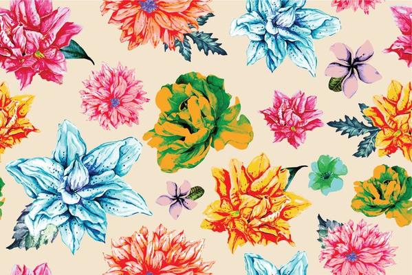 Rose seamless pattern with watercolor for fabric and wallpaper.Hand drawn floral pattern.Blooming flower painting for summer.Botany background.