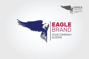 plantilla de logotipo vectorial de la marca águila. excelente logotipo, concepto simple y único. este diseño de logotipo para todos los negocios creativos, bufetes de abogados, organizaciones políticas o empresas de seguridad. vector