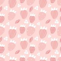 strawberry pattern seamless. Abstract background with berries. Modern design elements - cage, stripes, dots. Print for textiles, digital paper, packaging. Vector illustration, hand-drawn