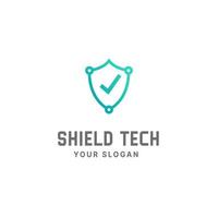 Shield tech logo design template, cyber security, tech logo, shield logo vector