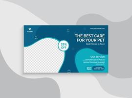 Video thumbnail for Veterinary clinic and web banner template. Promotion banner design for live business workshop. Video cover for the doctor. Pet clinic social media pet service vector layout.