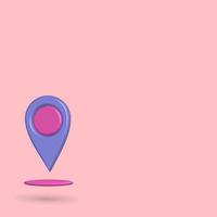 3D navigation location marker pin, point cartoon illustration best for your property images vector