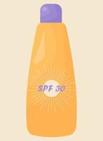 Sunscreen in a tube for applying and caring for the skin of the face, body with SPF. Cosmetics for tanning and after tanning vector