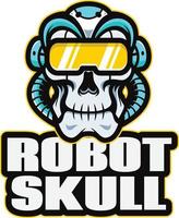 Logo robot skull illustrations vector