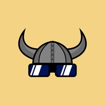 Futuristic vikings' helmet, very suitable for gaming logos, channel logos, logos for game developers