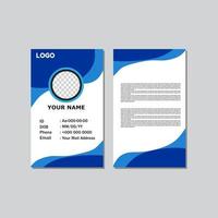 diseño de tarjeta de identificación de color azul con estilo abstracto para oficina. vector