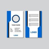 blue color ID card design with abstract style for office. vector