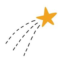 Shooting star. Vector element for design of postcard.