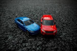 Car accident scene. Insurance, traveling, transportation concept. photo