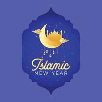 illustrations of islamic new year. Happy muharram 1444 design vector