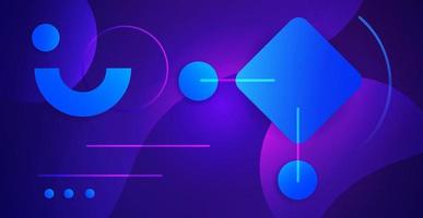 Elegant neon futuristic background. Abstract background of dynamic lines, neon geometric shapes and gradient circles. Applicable for wall poster, poster, ui, cover, banner, social media. vector