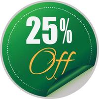 25 percentage off discount promotion sale for your unique selling poster, banner, discount, ads. vector