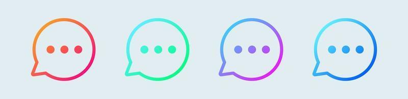 icono de comentario símbolo de burbuja de voz en colores degradados. conjunto de iconos de mensajes de chat. vector