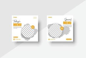 food manu social media post design template vector