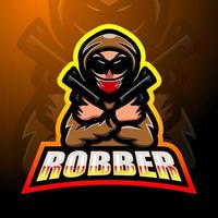 Robber shooter mascot esport logo design vector