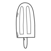 Vector illustration. Doodle ice cream isolated on white background. Coloring page for kids.