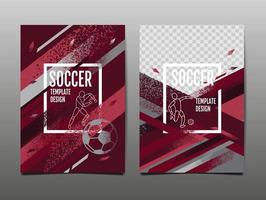 diseño de plantilla de diseño de fútbol, fútbol, tono rojo magenta, fondo deportivo vector