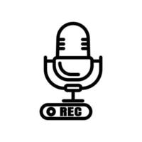 Microphone vector icon. Podcast, record. line icon style. Simple design illustration editable