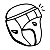 An icon of sports helmet doodle design vector