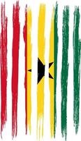 Ghana flag with brush paint textured isolated  on png or transparent background.Symbol of  Ghana. Vector illustration