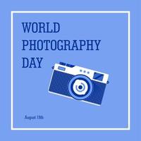 world photography day blue vector design, vector illustration and text