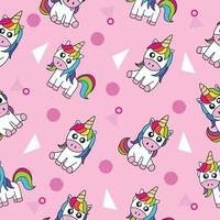 Cute Animal Magical Unicorn Horse Seamless Pattern doodle for Kids and baby vector