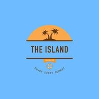 el logotipo de la isla tropical diseño fresco de verano. vector