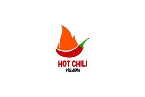 plantilla de vector de ilustración de diseño de logotipo de icono de chile caliente plano