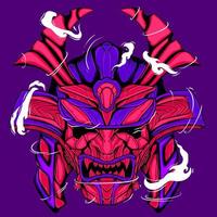 Skull illuatration samurai artwork vector design