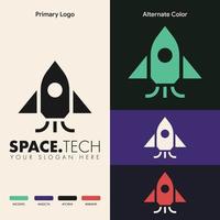 concepto de logotipo de cohete creativo y moderno vector