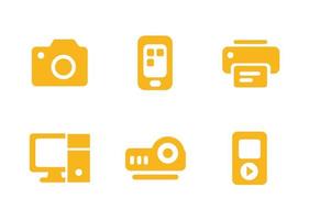 diseño vectorial, conjunto de iconos de forma de tecnología vector