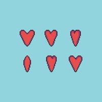 Animated vector Pixel art heart icon for game development