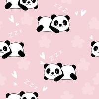 Fondo de patrón sin costuras de panda lindo, ilustración de vector de osos panda de dibujos animados, niños creativos para tela, envoltura, textil, papel pintado, ropa.