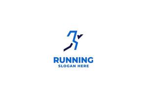 ilustración de plantilla de vector de diseño de logotipo de icono de atleta de corredor plano