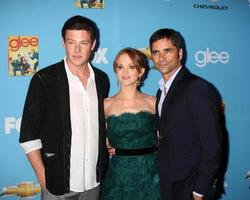 LOS ANGELES, SEP 7 -  Cory Monteith, Jayma Mays,  and John Stamos arrives at the GLEE Premiere Screening  and Party, Season 2 at Paramount Studios  on September 7, 2010 in Los Angeles, CA photo