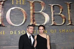LOS ANGELES, DEC 2 - Martin Freeman, Amanda Abbington at the The Hobbit Premiere at Dolby Theater on December 2, 2013 in Los Angeles, CA photo
