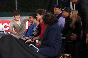 LOS ANGELES, JAN 26 - Justin Bieber meeting Jackson Family at the Michael Jackson Immortalized Handprint and Footprint Ceremony at Graumans Chinese Theater on January 26, 2012 in Los Angeles, CA photo