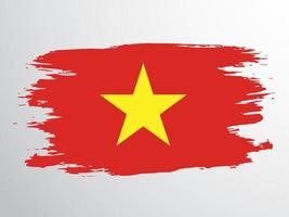 Vietnamese flag painted with a brush vector