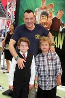 LOS ANGELES, AUG 5 - Tom Sizemore, sons Jayden and Jagger arrives at the ParaNorman Premiere at Universal CityWalk on August 5, 2012 in Universal City, CA photo