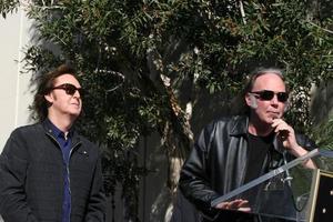 LOS ANGELES, FEB 9 - Paul McCartney, Neil Young at the Hollywood Walk of Fame Ceremony for Paul McCartney at Capital Records Building on February 9, 2012 in Los Angeles, CA photo