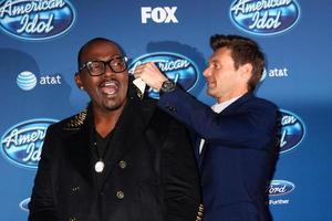 LOS ANGELES, JAN 9 - Randy Jackson, Ryan Seacrest attends the American Idol Premiere Event at Royce Hall, UCLA on January 9, 2013 in Westwood, CA photo