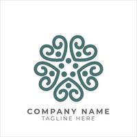 geometric traditional floral pattern logo design vector