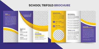 Kids back to school education admission trifold brochure template or school admission brochure